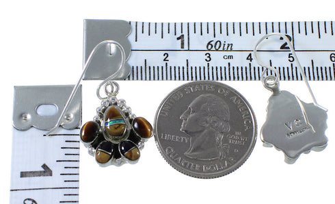 Tiger Eye And Multicolor Silver Earrings EX41227